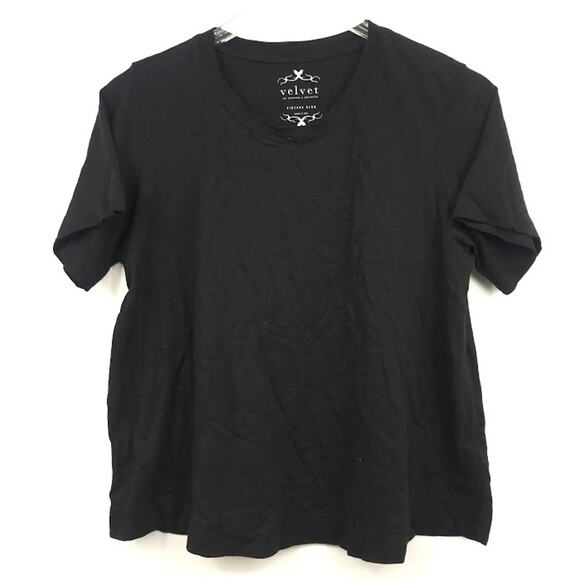 Velvet By Graham Spencer LULA Cotton Slub Swing Tee M Boxy Crew Short Sleeve NWT - Picture 1 of 9
